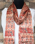 Load image into Gallery viewer, Nakshi Hand Block Ajrakh Printed Modal Silk Rose Dawn Coloured Dupatta
