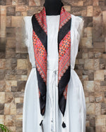 Load image into Gallery viewer, Nakshi Hand Block Ajkrakh Printed Modal Silk Red Coloured Stole
