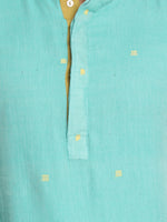 Load image into Gallery viewer, Nakshi Men Turquoise Blue Handloom Kurta
