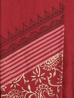 Load image into Gallery viewer, Nakshi Maroon Rayon Paisley Pattern Hand Block Print Dhoti
