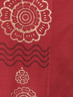 Load image into Gallery viewer, Nakshi Maroon Rayon Floral Pattern Hand Block Print Dhoti
