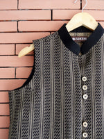 Load image into Gallery viewer, Nakshi Multicoloured Cotton Dobby Women&#39;s Nehru Jacket With Printed Collar &amp; Pockets
