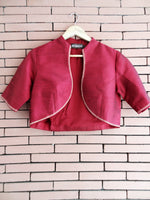 Load image into Gallery viewer, Nakshi Hand Embroided Maroon Coloured Dupion Silk Women&#39;s Bolero Jacket With Lining Details
