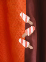 Load image into Gallery viewer, Nakshi Orange Self Weave Cotton Embroidery Women&#39;s Kurti
