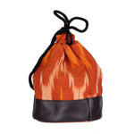 Load image into Gallery viewer, Nakshi Orange Ikat Batua Bag
