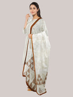 Load image into Gallery viewer, Nakshi Kantha Hand Embroidered Beige Pure Tussar Silk Stole
