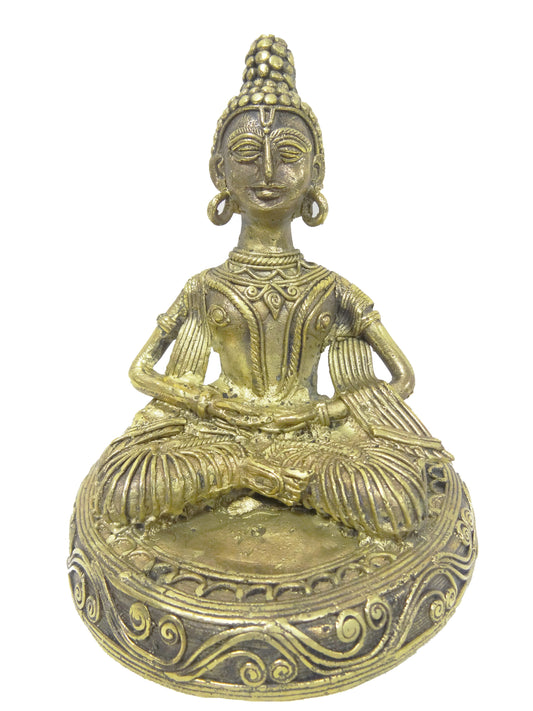 Nakshi Dokra Showpiece - Sitting Buddha 5"x4.25"