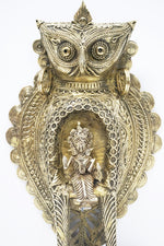 Load image into Gallery viewer, Nakshi Dokra Showpiece - Goddess Lakshmi With Owl 12.25&quot;x7.5&quot;
