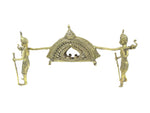 Load image into Gallery viewer, Nakshi Dokra Showpiece - Bearers Carrying A Palki 7&quot;x13&quot;
