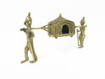 Load image into Gallery viewer, Nakshi Dokra showpiece - bearers carrying a palki 4.25&quot;x8&quot;
