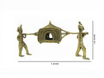 Load image into Gallery viewer, Nakshi Dokra showpiece - bearers carrying a palki 4.25&quot;x8&quot;
