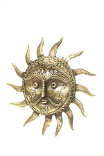Load image into Gallery viewer, Nakshi Dokra Showpiece - Wall Decorative Sculpture of Sun 8&quot;x8&quot;
