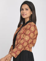 Load image into Gallery viewer, Nakshi Multicoloured Silk Open Front Women&quot;s Cropped Jacket
