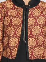 Load image into Gallery viewer, Nakshi Multicoloured Silk Open Front Women&quot;s Cropped Jacket
