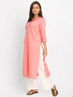 Load image into Gallery viewer, Nakshi Peach-Coloured Solid Straight Kurti
