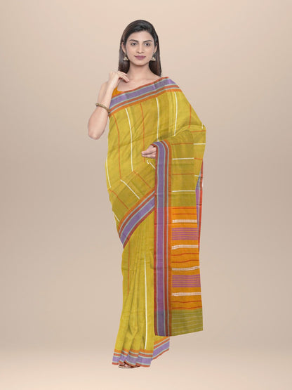 Nakshi Black With Multicolor Pallu Hand Woven Cotton Saree