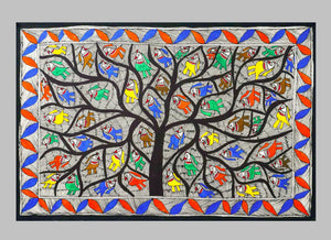 Nakshi Tree of Life Madhubani Handmade Painting