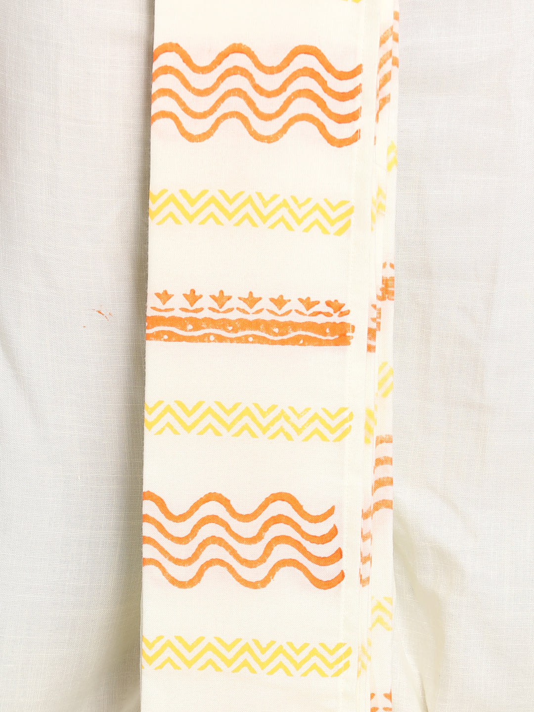 Nakshi Cream Rayon Blend Ethnic Pattern Hand-Block Print Dhoti