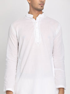 Nakshi 100% Cotton White Chikankari Long Kurta