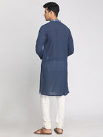 Load image into Gallery viewer, Nakshi Hand Block Printed Pure Handloom Cotton Indigo Long Kurta
