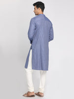 Load image into Gallery viewer, Nakshi Pure Cotton Striped Blue Staright Long Kurta
