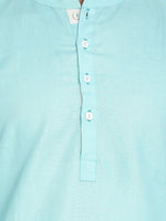 Load image into Gallery viewer, Nakshi Cotton Linen Solid Sky Blue Long Kurta
