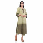 Load image into Gallery viewer, Nakshi Pista Green Ombre Cotton Linen Hand Block Print Women&#39;s Kurti set
