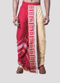 Nakshi Rayon 12221 Maroon & Beige 100% Hand Block Print Dhoti For Men