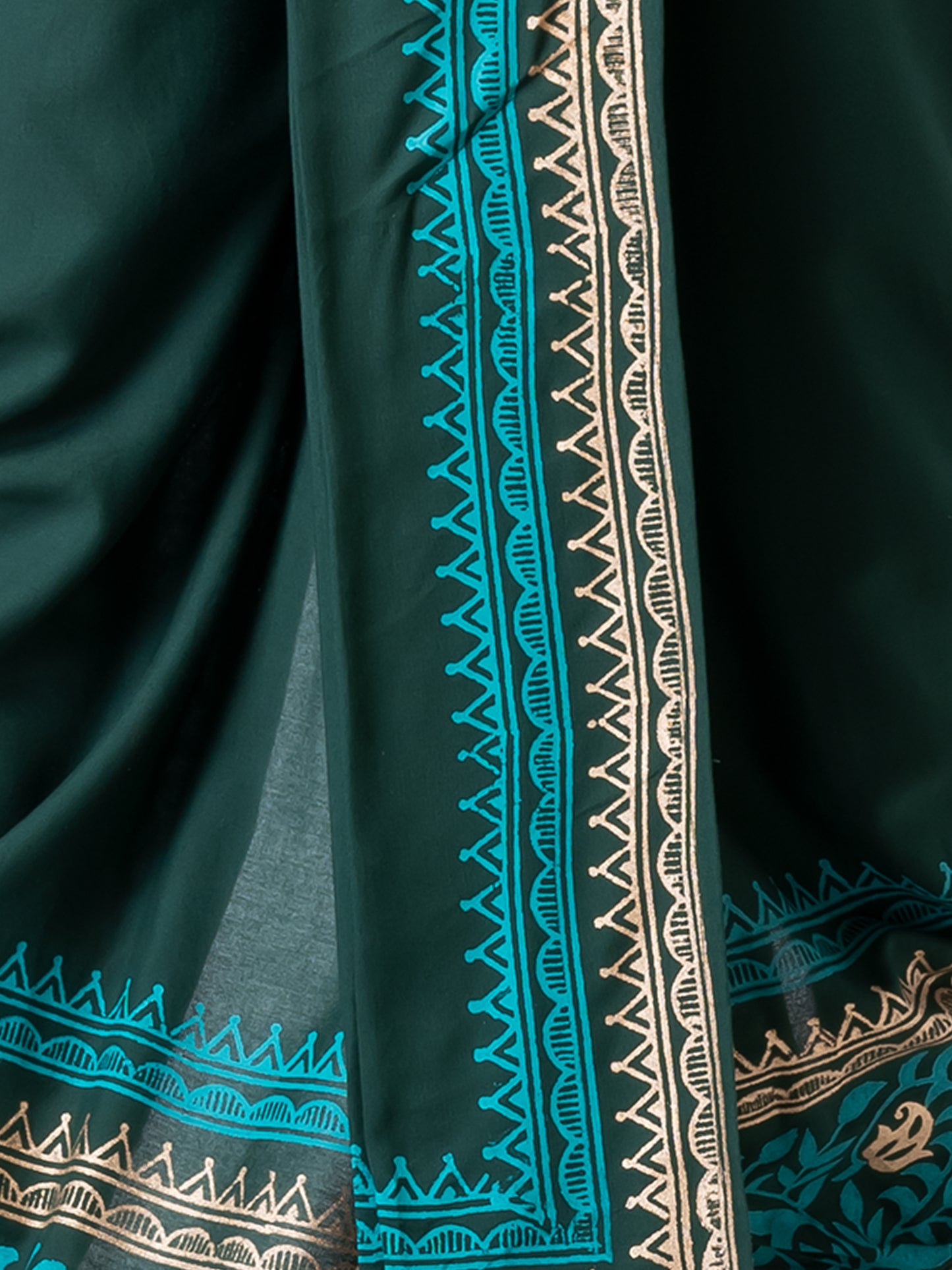 Nakshi Rayon 12329 Green 100% Hand Block Print Dhoti For Men