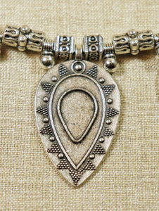 Handcrafted German Silver leaf shape necklace