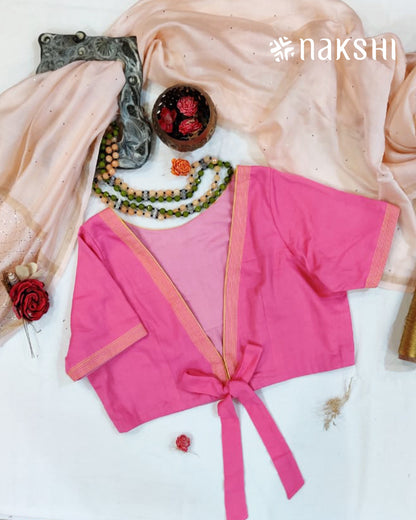 Nakshi Pink Cotton Satin Blouse