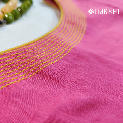 Nakshi Pink Cotton Satin Blouse