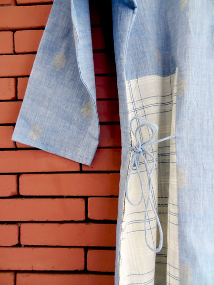 Nakshi Blue Moon Self Weave Cotton Embroidery Women's Kurti