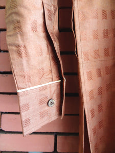 Chocolate Self Weave Embroidery Men's Kurta
