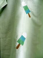 Load image into Gallery viewer, Pishtachio Self Weave Cotton Embroidery Men&#39;s Kurta
