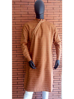 Load image into Gallery viewer, Chocolate Self Weave Embroidery Men&#39;s Kurta
