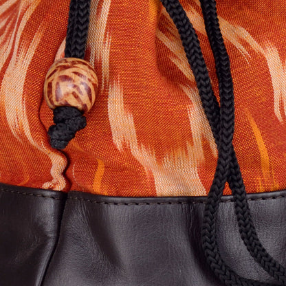 Nakshi Orange Ikat Batua Bag