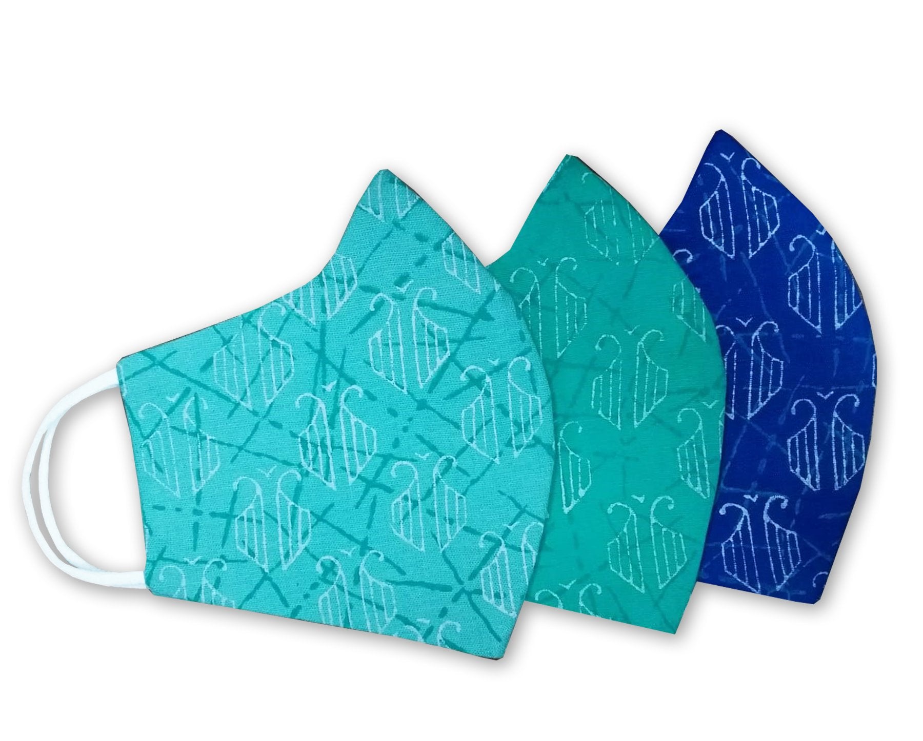 Cotton Linen Hand Block Khari Printed 3 Layer Reusable Mask Pack of 3