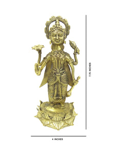 Dokra showpiece - Lord Vishnu 7.75"x4"