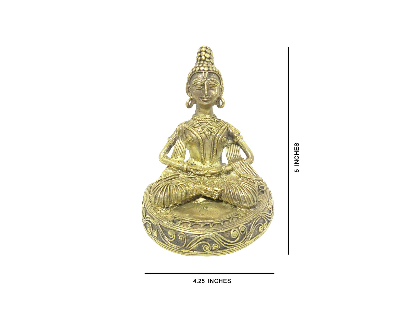 Nakshi Dokra Showpiece - Sitting Buddha 5"x4.25"