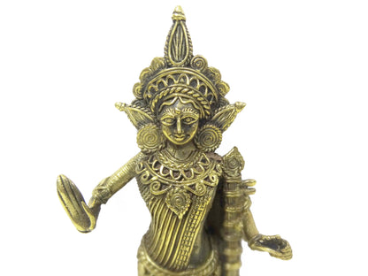Nakshi Dokra Showpiece - Goddess Saraswati 9"x4.25"