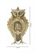 Load image into Gallery viewer, Dokra showpiece - Goddess Lakshmi with Owl 12.25&quot;x7.5&quot;
