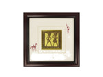 Load image into Gallery viewer, Dokra Handicraft Tribal Art Wall Hanging Happiness in Togetherness with Fiber Frame 8.5&quot;x8.5&quot;
