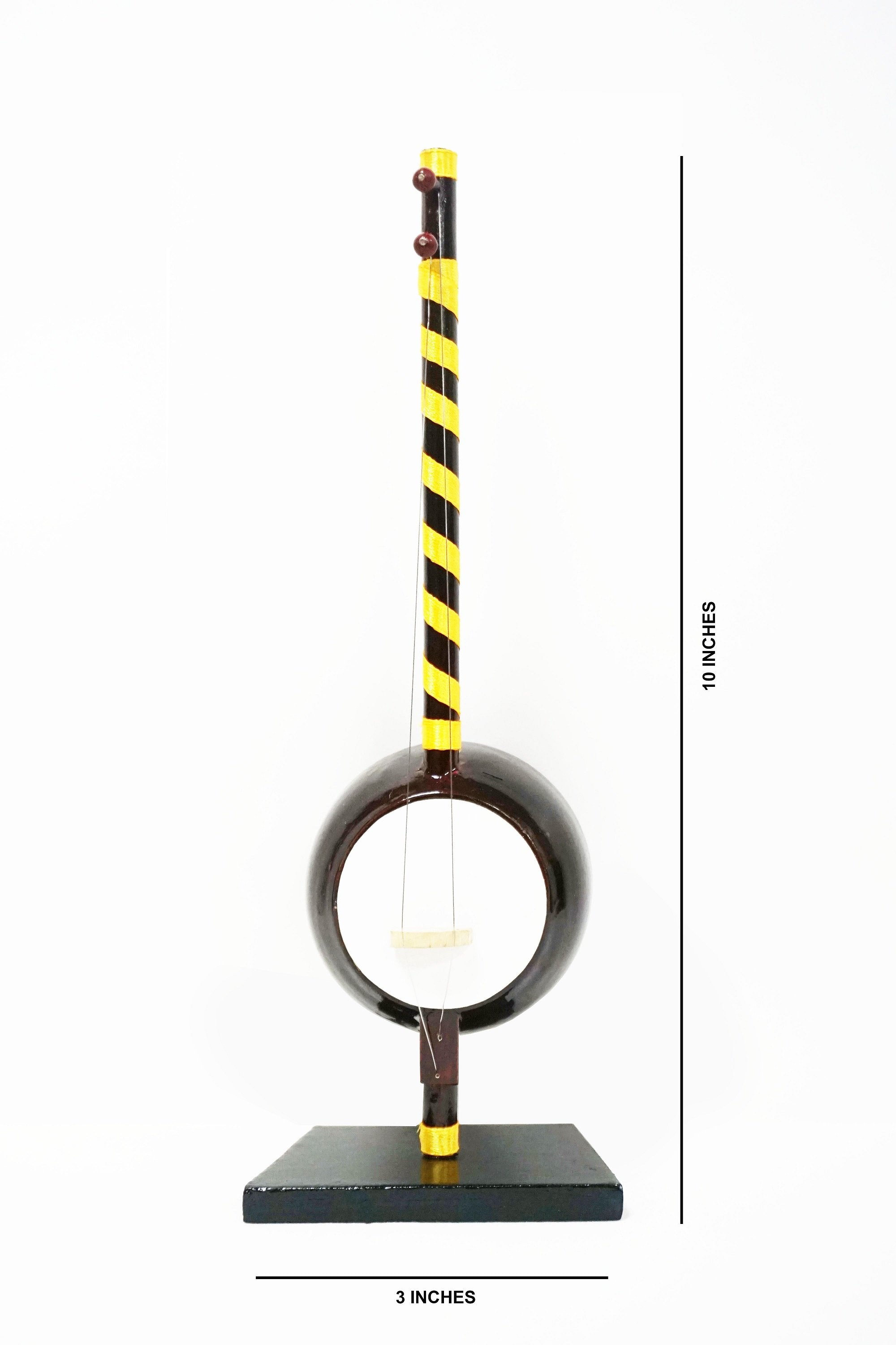 Nakshi Wooden Dotara Handcrafted   Miniature Musical Instrument Showpiece 10"x3"
