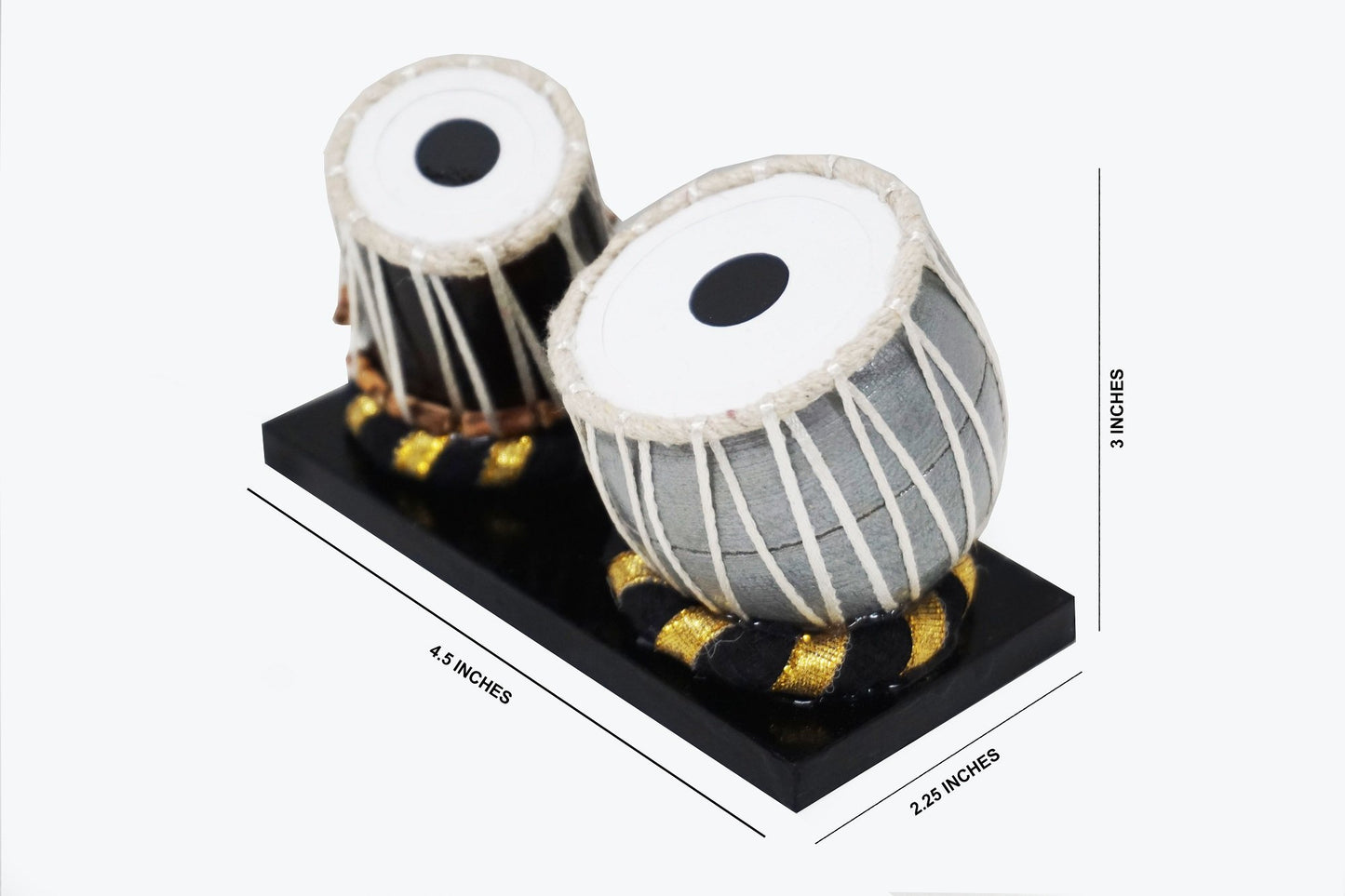Nakshi Wooden Dugi Tabla Set Handcrafted Miniature Musical Instrument Showpiece 4.5"x3"x2.25"