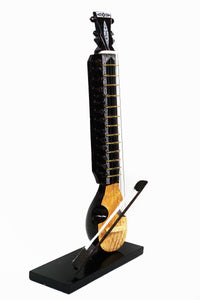Nakshi Wooden Esraj Handcrafted   Miniature Musical Instrument Showpiece 9.5"x3.5"
