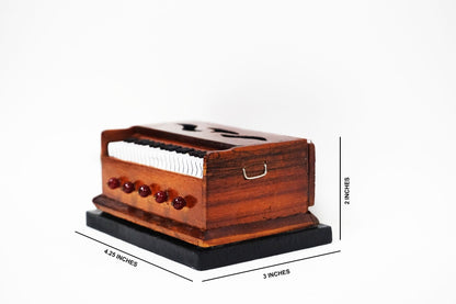 Nakshi Wooden Harmonium Handcrafted Miniature Musical Instrument Showpiece 4.25"x2"x3"