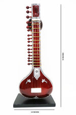 Load image into Gallery viewer, Nakshi Wooden Sitar Handcrafted   Miniature Musical Instrument Showpiece 10&quot;x3.5&quot;

