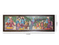 Nakshi Kalighat Patachitra Hand Painting Wall Hanging Radha Krishnaleela with Fiber Frame 49"x16"