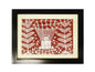 Nakshi Warli Hand Painting Wall Hanging Harvest Festival with Fiber Frame 14.5"x11.5"